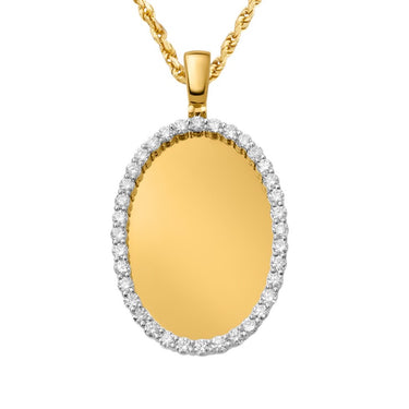 Yellow Diamond Oval Memory Pendant in 10k Yellow Gold 5.44 Ctw
